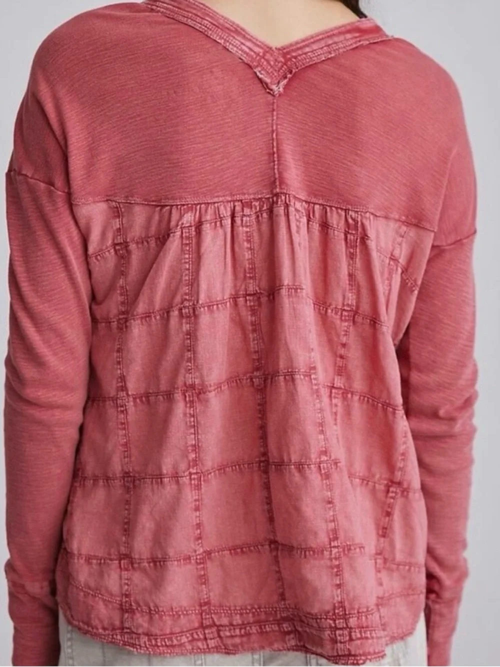ANTHROPOLOGIE Pilcro Vintage-washed Oversized Henley Top - Picture 2 of 8